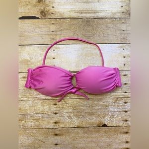 Track & Field Beach Bandeau Halter Bikini Top Pink